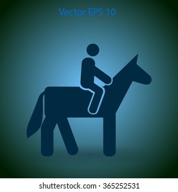 riding horse vector icon