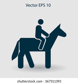 riding horse vector icon