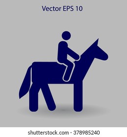 riding horse vector icon