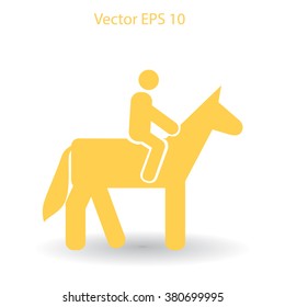 riding horse vector icon