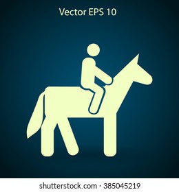 riding horse vector icon