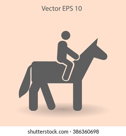 riding horse vector icon