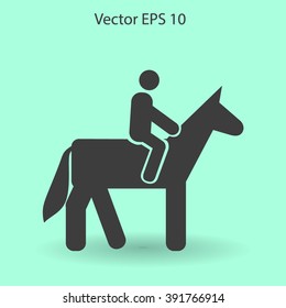 riding horse vector icon