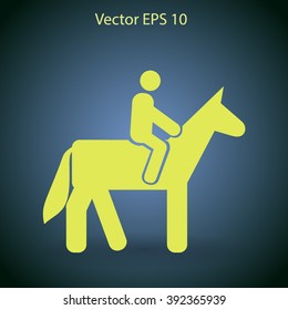 riding horse vector icon