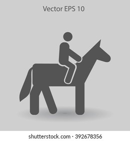 riding horse vector icon