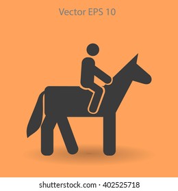 riding horse vector icon