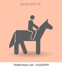 riding horse vector icon