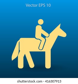 riding horse vector icon
