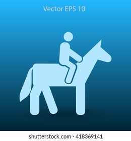 riding horse vector icon