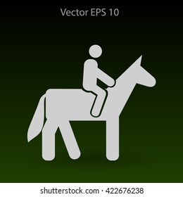 riding horse vector icon
