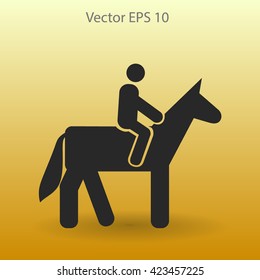 riding horse vector icon