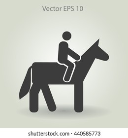 riding horse vector icon