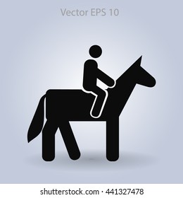 riding horse vector icon