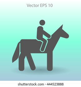 riding horse vector icon
