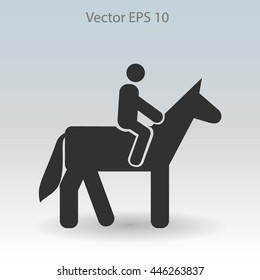 riding horse vector icon