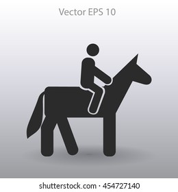 riding horse vector icon