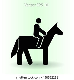 riding horse vector icon