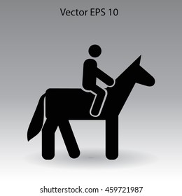 riding horse vector icon