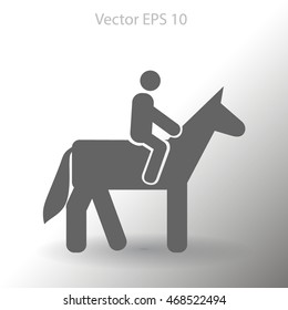 riding horse vector icon