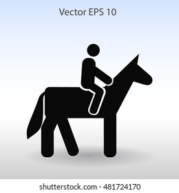 riding horse vector icon