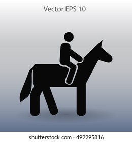 riding horse vector icon