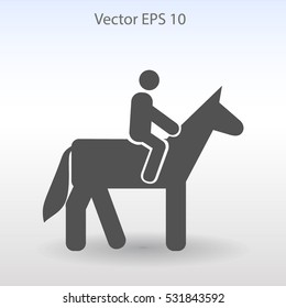riding horse vector icon