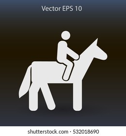 riding horse vector icon