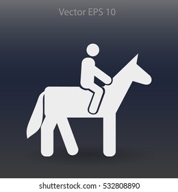 riding horse vector icon