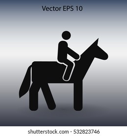 riding horse vector icon