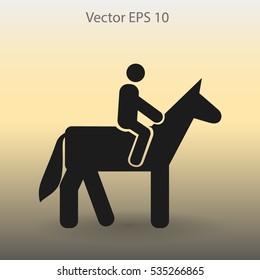 riding horse vector icon