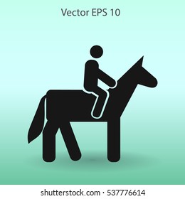 riding horse vector icon