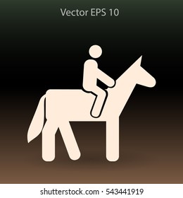 riding horse vector icon