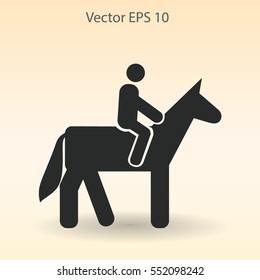 riding horse vector icon