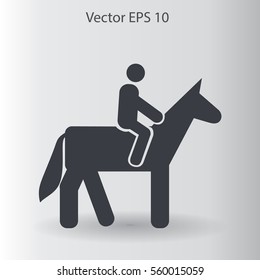 riding horse vector icon