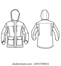 Riding jacket part of biker. Rider jacket. Hand-drawn icon set vector isolated on a white background.