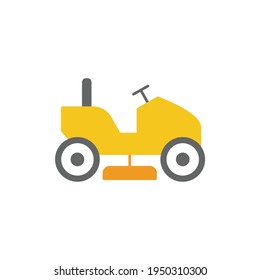 Riding Lawn mower icon in color icon, isolated on white background 