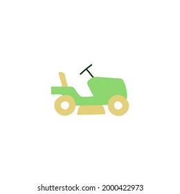 Riding Lawn Mower Icon In Color Icon, Isolated On White Background 
