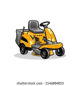 riding lawn mower illustration vector