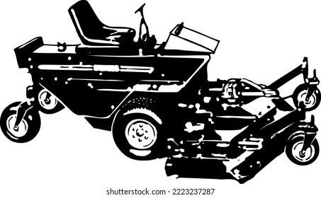 Riding Lawn Mower Vector Illustration