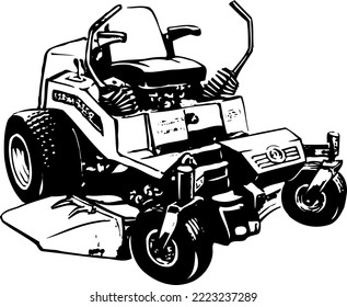Riding Lawn Mower Vector Illustration