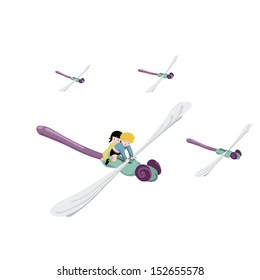 Riding on a dragonfly