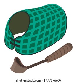 Riding school icon. Isometric illustration of riding school vector icon for web