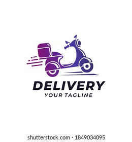  Riding a scooter delivery logo