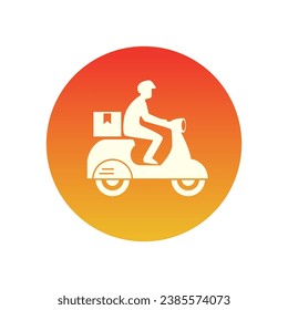 Riding a scooter delivery logo.  delivery logo vector template on white background