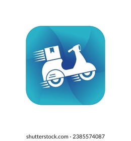 Riding a scooter delivery logo.  delivery logo vector template on white background