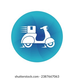 Riding a scooter delivery logo.  delivery logo vector template on white background