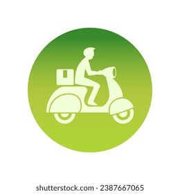 Riding a scooter delivery logo.  delivery logo vector template on white background