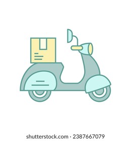 Riding a scooter delivery logo.  delivery logo vector template on white background