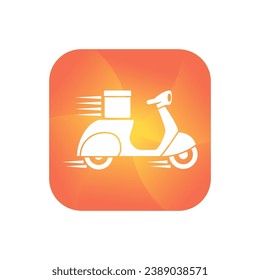 Montando el logo de la entrega de una moto.  plantilla vectorial de logotipo de entrega en fondo blanco