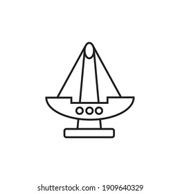Riding ship attraction line icon, Amusement park concept, viking boat ride sign on white background, swing boat icon in outline style for mobile concept and web design. Vector graphics. Eps 10